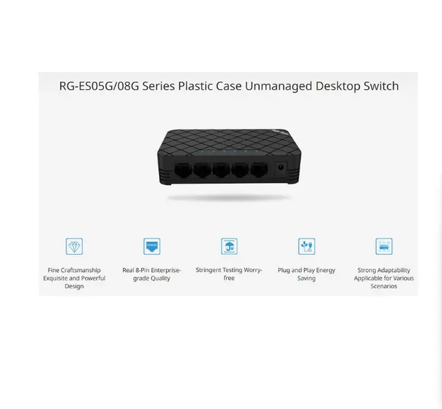 Picture of Ruijie RG-ES05 5 Port Ethernet Unmanaged Desktop Switch