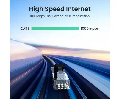 Picture of UGREEN NW102 (20167) Cat-6 U/UTP 25 Meter Black Network Cable # 20167, Patch Cord