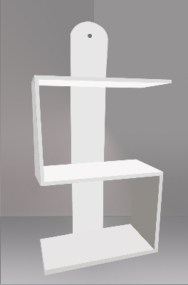 Picture of 3 Tier Modern Bookshelf, S-Shaped Bookcase, Small Book Shelf for Small Spaces, Unique Bookshelf for Storage Organizer Living Room Bedroom Home Office.