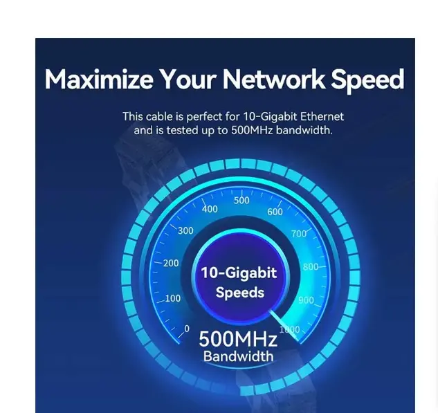 Picture of Vention IBOBL Cat-6A UTP, 10 Meter, Black Rotate Right Angle Patch Cable #IBOBL
