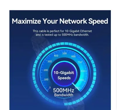 Picture of Vention IBOBL Cat-6A UTP, 10 Meter, Black Rotate Right Angle Patch Cable #IBOBL