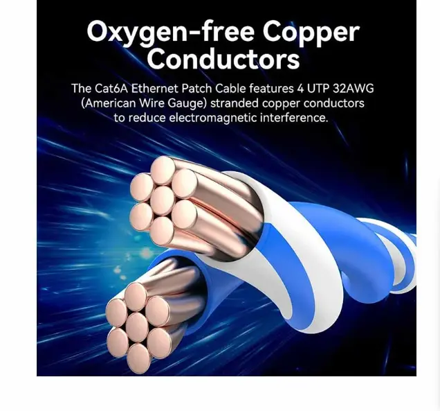 Picture of Vention IBOBL Cat-6A UTP, 10 Meter, Black Rotate Right Angle Patch Cable #IBOBL