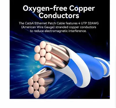 Picture of Vention IBOBL Cat-6A UTP, 10 Meter, Black Rotate Right Angle Patch Cable #IBOBL