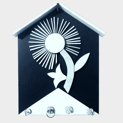 Picture of Wall-mounted Key Holder With Hooks To Organize Keys and Small Items Near The Entryway