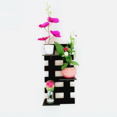 Picture of Wall-Mounted| Decorative Flower Storage Rack| PVC (Waterproof) Floating Shelves| Flower Showpiece, Accessories Slandered  Home Storage | Room Hanger