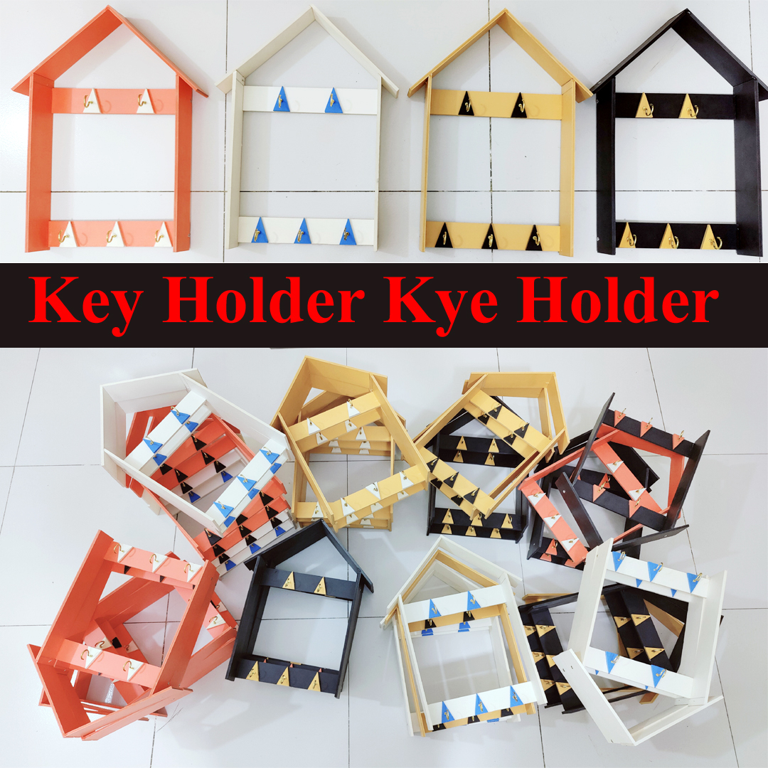 Picture of Wall-mounted Key Holder With 5 Hooks To Organize Keys and Small Items Near The Entryway | PVC | Multicolor|