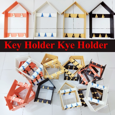 Picture of Wall-mounted Key Holder With 5 Hooks To Organize Keys and Small Items Near The Entryway | PVC | Multicolor|