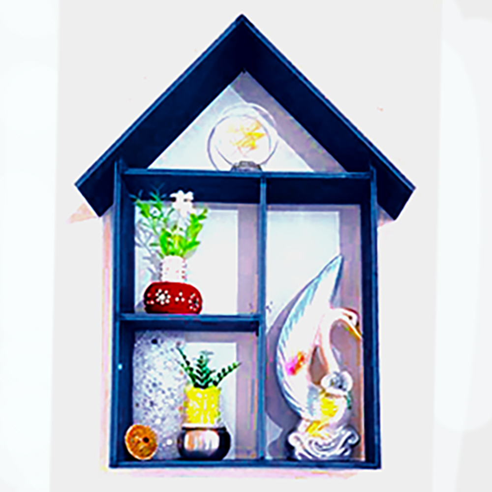 Picture of Premium Quality House Model Wall Shelf Wall Décor (H-18”L-10” Depth- 2.5” 4 Shelve Usable) Waterproof