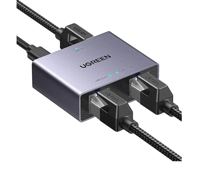 Picture of UGREEN NW301 (45311) RJ45 Female To Female Gigabit Ethernet Splitter (1 In 2 Out) #45311