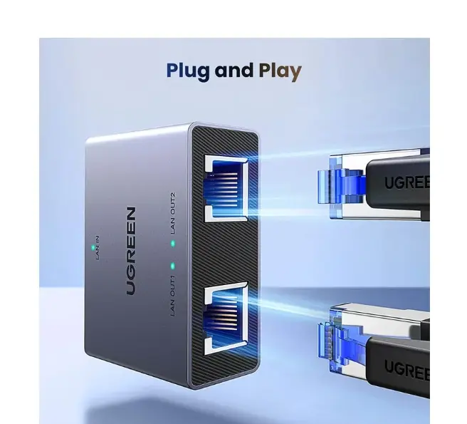 Picture of UGREEN NW301 (45311) RJ45 Female To Female Gigabit Ethernet Splitter (1 In 2 Out) #45311