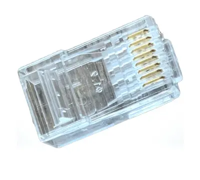 Picture of Safenet CAT-6 Unshielded 8P8C RJ45 Transparent Connector #36-3000WT-PT (Passthrough) (1 Box=50 Unit)