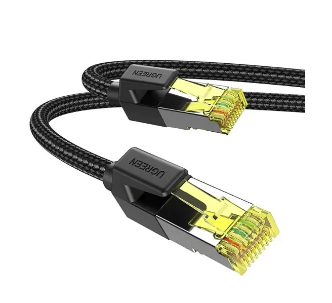 Picture of UGREEN NW150 (10643) Cat-7 F/FTP 15 Meter Black Braided Network Cable # 10643, Patch Cord