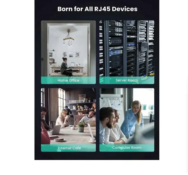 Picture of UGREEN NW150 (10643) Cat-7 F/FTP 15 Meter Black Braided Network Cable # 10643, Patch Cord