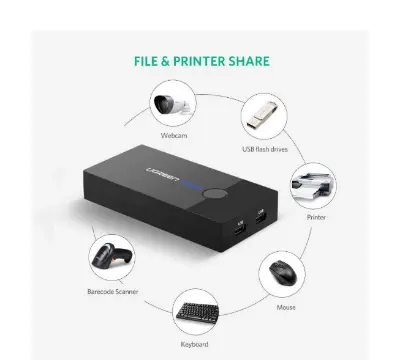 Picture of UGREEN (CM595) 30357 KVM Black Switch with 2 Ports USB (30357)