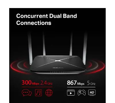Picture of MERCUSYS AC12 AC1200 Dual Band Wireless Router (4 Antenna)