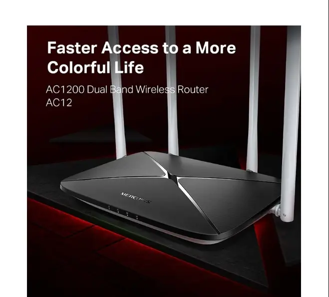 Picture of MERCUSYS AC12 AC1200 Dual Band Wireless Router (4 Antenna)