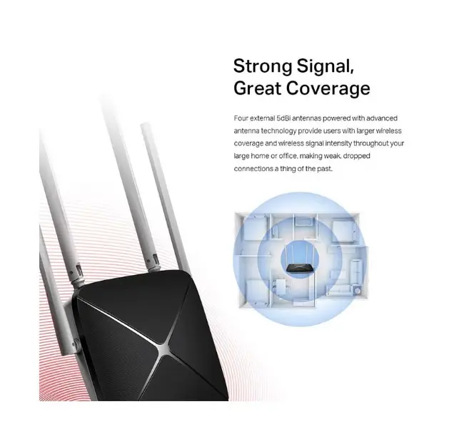 Picture of MERCUSYS AC12 AC1200 Dual Band Wireless Router (4 Antenna)