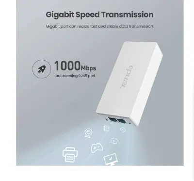 Picture of Tenda PoE30G-AT (1PoE. 1LAN) GIGABIT PoE INJECTOR ( Upto 30W)