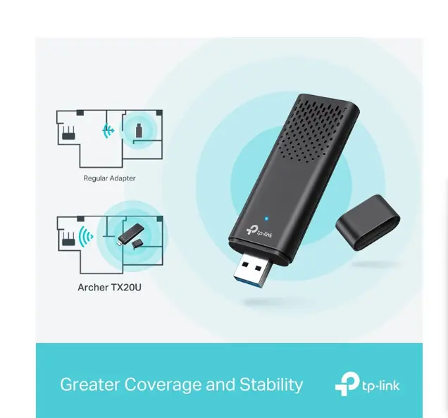 Picture of TP-Link Archer TX20U AX1800 1800 Mbps Dual Band Wi-Fi 6 USB Adapter
