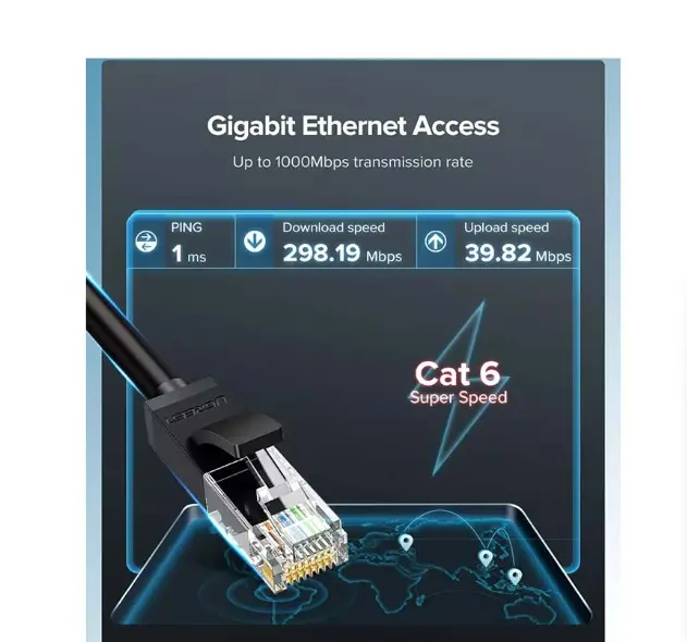 Picture of UGREEN 20170 Cat-6, 50 Meter, Black Network Cable # 20170