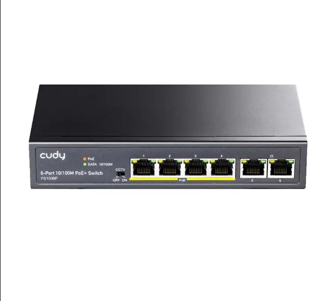 Picture of Cudy FS1006P 6 Port 10/100Mbps PoE+ Unmanaged 4 PoE+ Switch with 2 Uplink Port