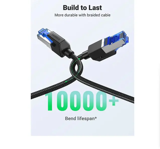 Picture of UGREEN NW153 (30800) Cat-8 F/FTP 20 Meter Black Network Cable Patch Cord