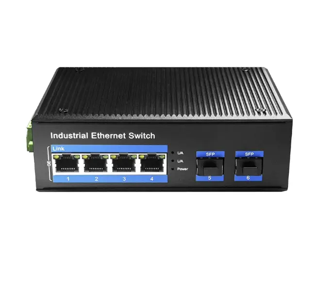 Picture of Cudy IG 1004S2P 1.0 6 Port (4-Port 10/100/1000Mbps PoE+, 2-Port SFP) Industrial Unmanaged Network Switch=