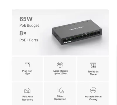 Picture of MERCUSYS MS110P 10-Port Unmanaged Desktop Switch