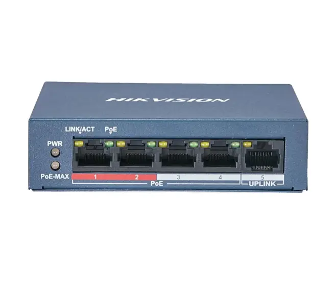Picture of Hikvision DS-3E0105P-E/M(B) 5 Port Unmanaged PoE Switch