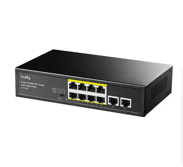 Picture of Cudy FS1010P 8 Port 10/100Mbps PoE+ Unmanaged Switch