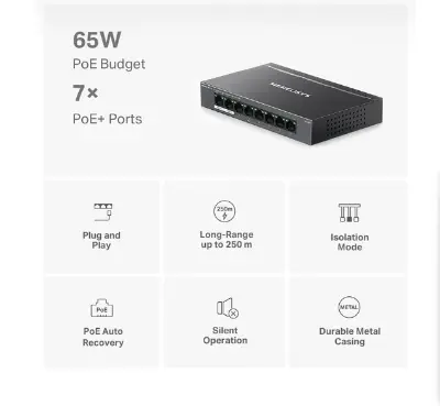 Picture of MERCUSYS MS108GP 8-Port Desktop Switch