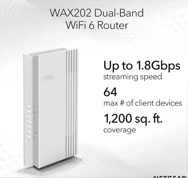 Picture of Netgear WAX202 (WiFi 6) AX1800 Mbps Gigabit Dual-band Wireless Access Point