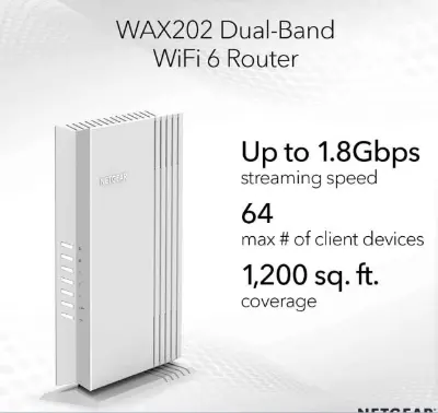 Picture of Netgear WAX202 (WiFi 6) AX1800 Mbps Gigabit Dual-band Wireless Access Point