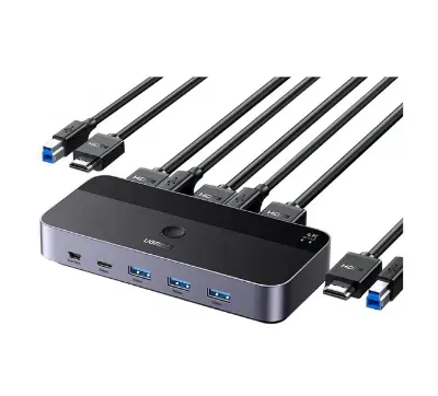 Picture of UGREEN CM664 (15707) HDMI KVM Black & Gray Switch with 4 USB Port