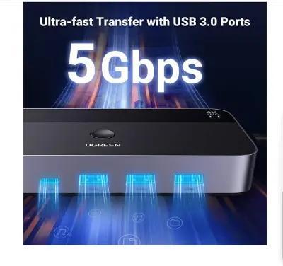 Picture of UGREEN CM664 (15707) HDMI KVM Black & Gray Switch with 4 USB Port