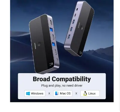 Picture of UGREEN CM664 (15707) HDMI KVM Black & Gray Switch with 4 USB Port