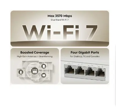 Picture of Cudy WR3600E BE3600 Mbps Gigabit Dual-Band Wi-Fi 7 Network Router