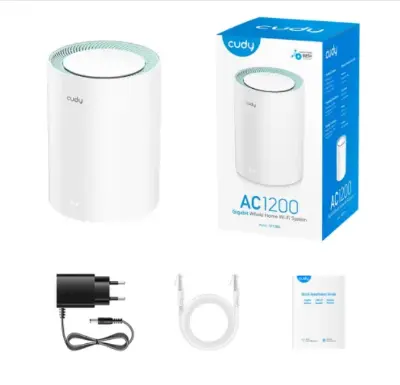 Picture of Cudy M1300 (1-Pack) AC1200 Dual Band Whole Home Wi-Fi Mesh System - 867Mbps on 5GHz and 300Mbps on 2.4GHz - 2 Gigabit Ethernet Ports - White