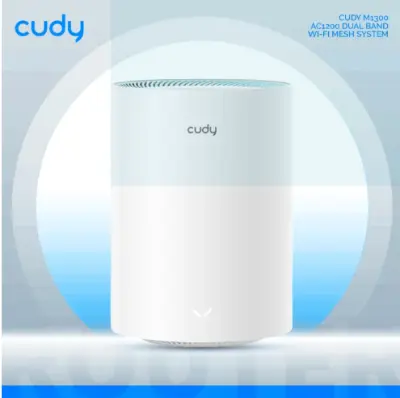 Picture of Cudy M1300 (1-Pack) AC1200 Dual Band Whole Home Wi-Fi Mesh System - 867Mbps on 5GHz and 300Mbps on 2.4GHz - 2 Gigabit Ethernet Ports - White