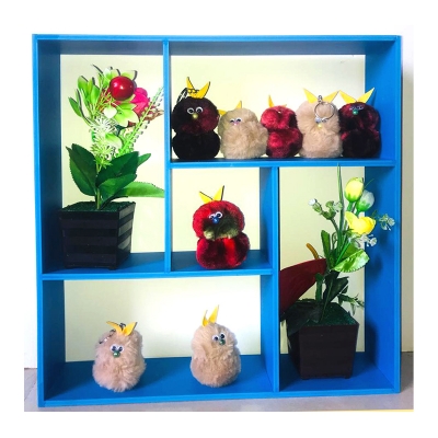 Picture of Living Room Floating Square Wall Mounted Shelf/Storage Shelves/Kitchen Shelves/Wall Decoration/Wall Rack/Book Shelves for Living Room Drawing Room- 41x41x10cm  ( PVC Waterproof)