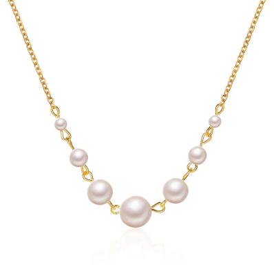 Picture of Tenoor Simple Pearl Necklace Basic Elegant Design Jewelry Accessory - Gold