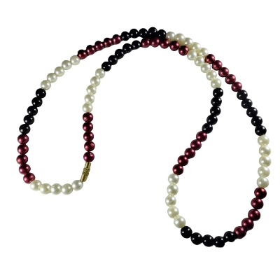 Picture of Multicolor Pearl Simple Design Garland With Thread Lock Rose Red Off White Black Pearl Combination Tenoor - Multicolor