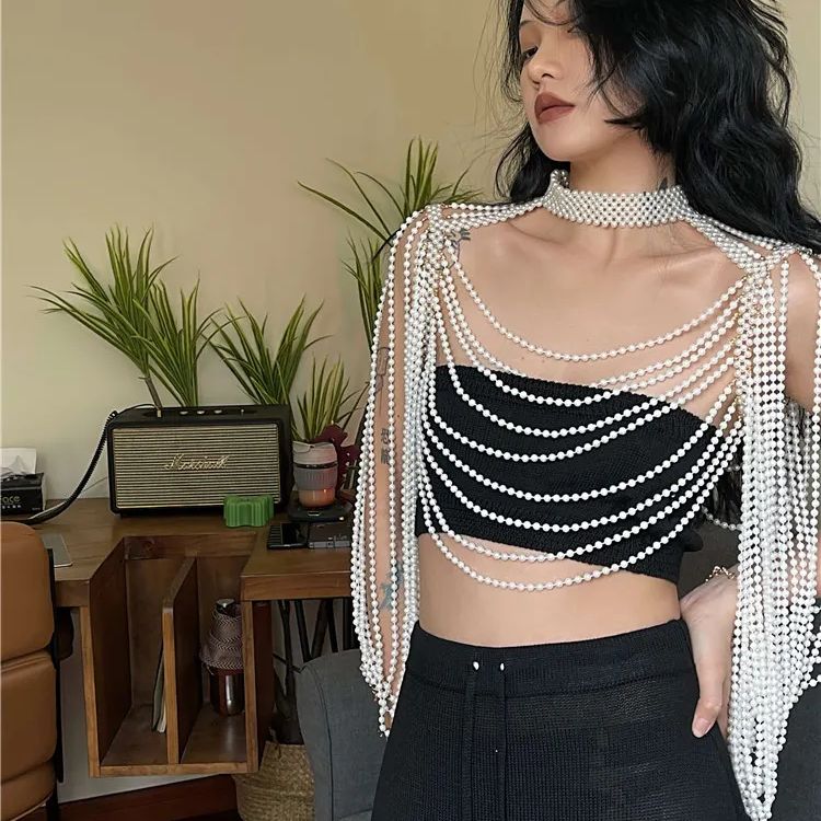 Picture of Indispensable -Quality And Durablity -Pearl Garland Women Dating Wedding Travelling- Innovative Qualityful - Easy To care and Longive - Off White