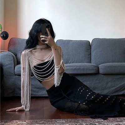 Picture of Indispensable -Quality And Durablity -Pearl Garland Women Dating Wedding Travelling- Innovative Qualityful - Easy To care and Longive - Off White