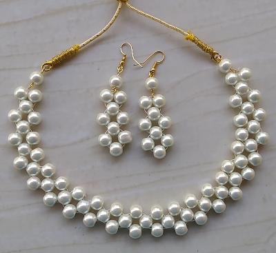 Picture of Choker Necklace Wedding Sharee Cristal Shop - Off White