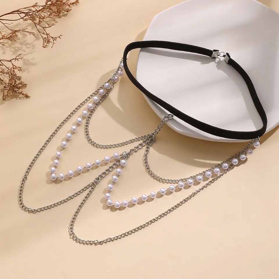 Picture of Stylish Pearl Thai Anklet for Women Wedding and Dating Crystal Foot Jewelry - Off White