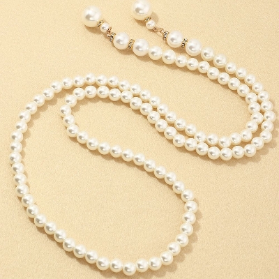 Picture of Wedding Party Pearl Dress Belt Adjustable Size - Off White