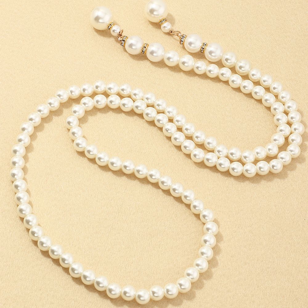 Picture of Wedding Party Pearl Dress Belt Adjustable Size - Off White