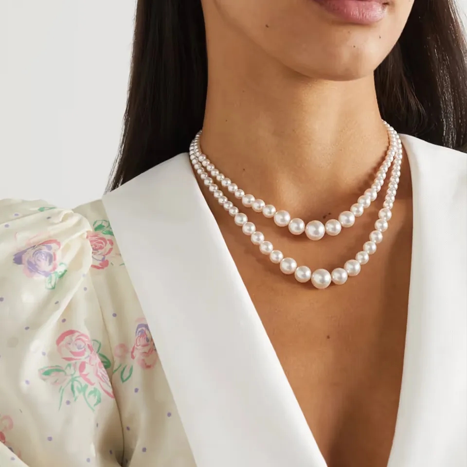 Picture of Splendid Signature Style -Understated -Choice and Remark -2 Layer Pearl Necklace Off White- Avant-garde- Significant Desire - Off White