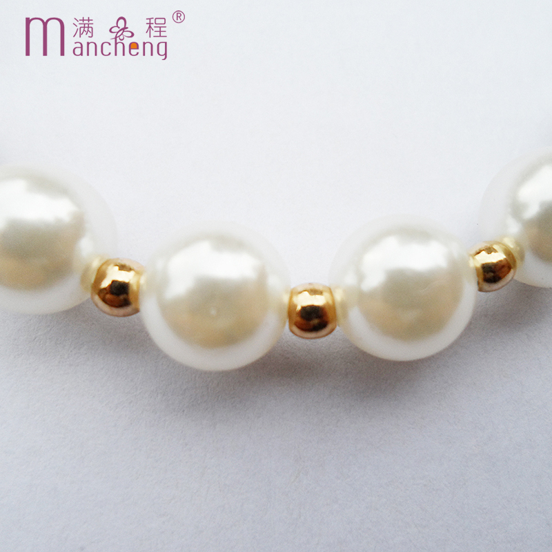 Picture of Summer Wear 10MM Imitation Beads Pearl Bracelet Jewelry For Women - Off White